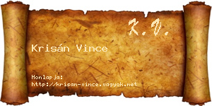 Krisán Vince névjegykártya